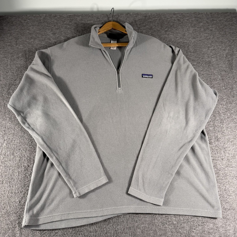 Y2K Patagonia Synchilla Fleece Mens XXL Gray 1/4 Zip Pullover Gorpcore Thin Hike